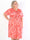 Pams Butterfly Midi S/S - Elastisk plus size kjole med sommerfugleprint