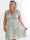 Pams Butterfly Sleeveless Short - Plus size kjole med sommerfugleprint og smock i livet