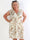 Pams Butterfly Sleeveless Short - Plus size kjole med sommerfugleprint og smock i livet