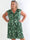 Pams Butterfly Sleeveless Short - Plus size kjole med sommerfugleprint og smock i livet
