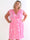 Pams Butterfly Sleeveless Short - Plus size kjole med sommerfugleprint og smock i livet