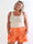 Pams Butterfly Shorts - Plus size shorts med sommerfugleprint og gulddetaljer