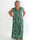 Pams Butterfly Sleeveless - Lang plus size kjole med sommerfugleprint og gulddetaljer
