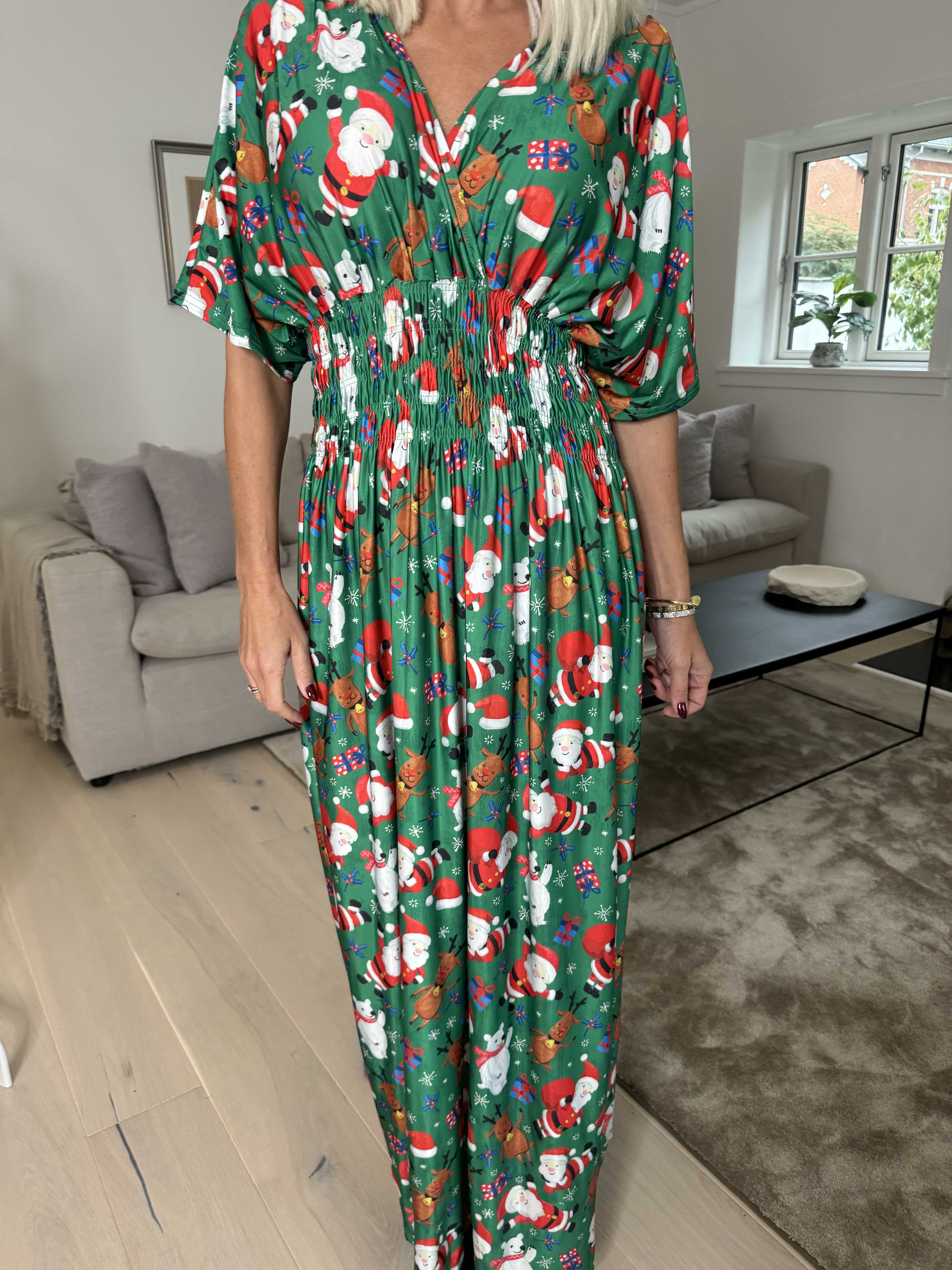 Pams Christmas - Lang elastisk kjole med julemotiver