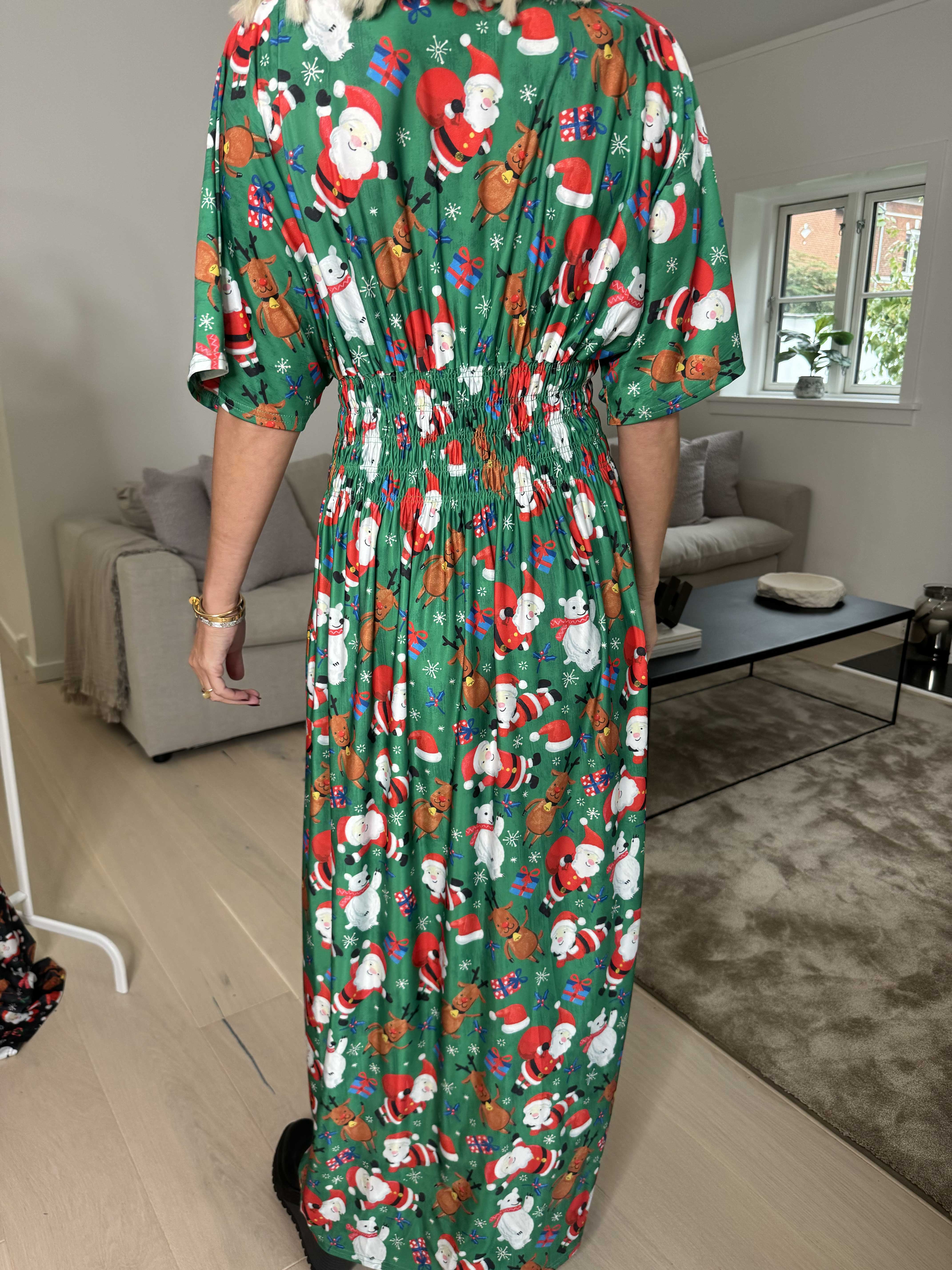 Pams Christmas - Lang elastisk kjole med julemotiver