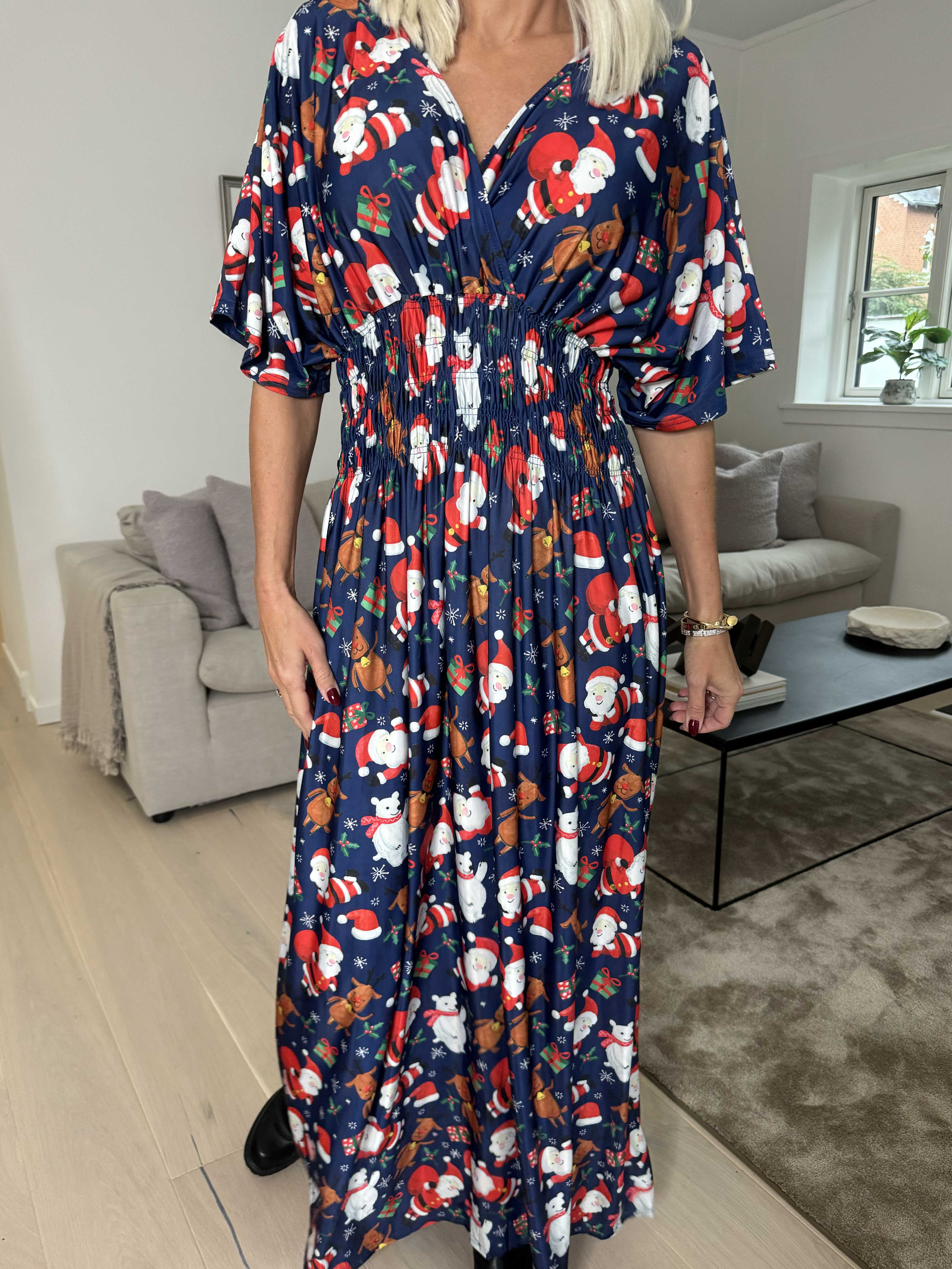 Pams Christmas - Lang elastisk kjole med julemotiver