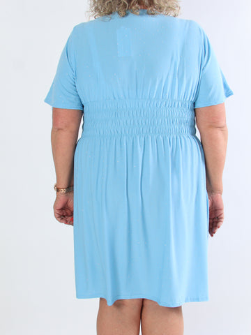 Pams Crystal Short - Kort elastisk plus size kjole med similisten