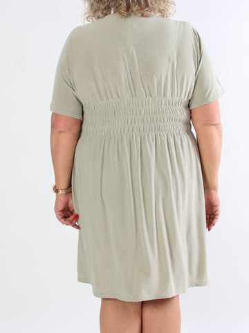 Pams Crystal Short - Kort elastisk plus size kjole med similisten