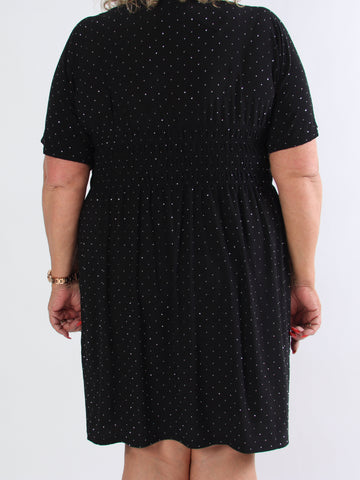 Pams Crystal Short - Kort elastisk plus size kjole med similisten