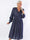 Pams Denim Midi L/S - Plus size kjole med smock i livet