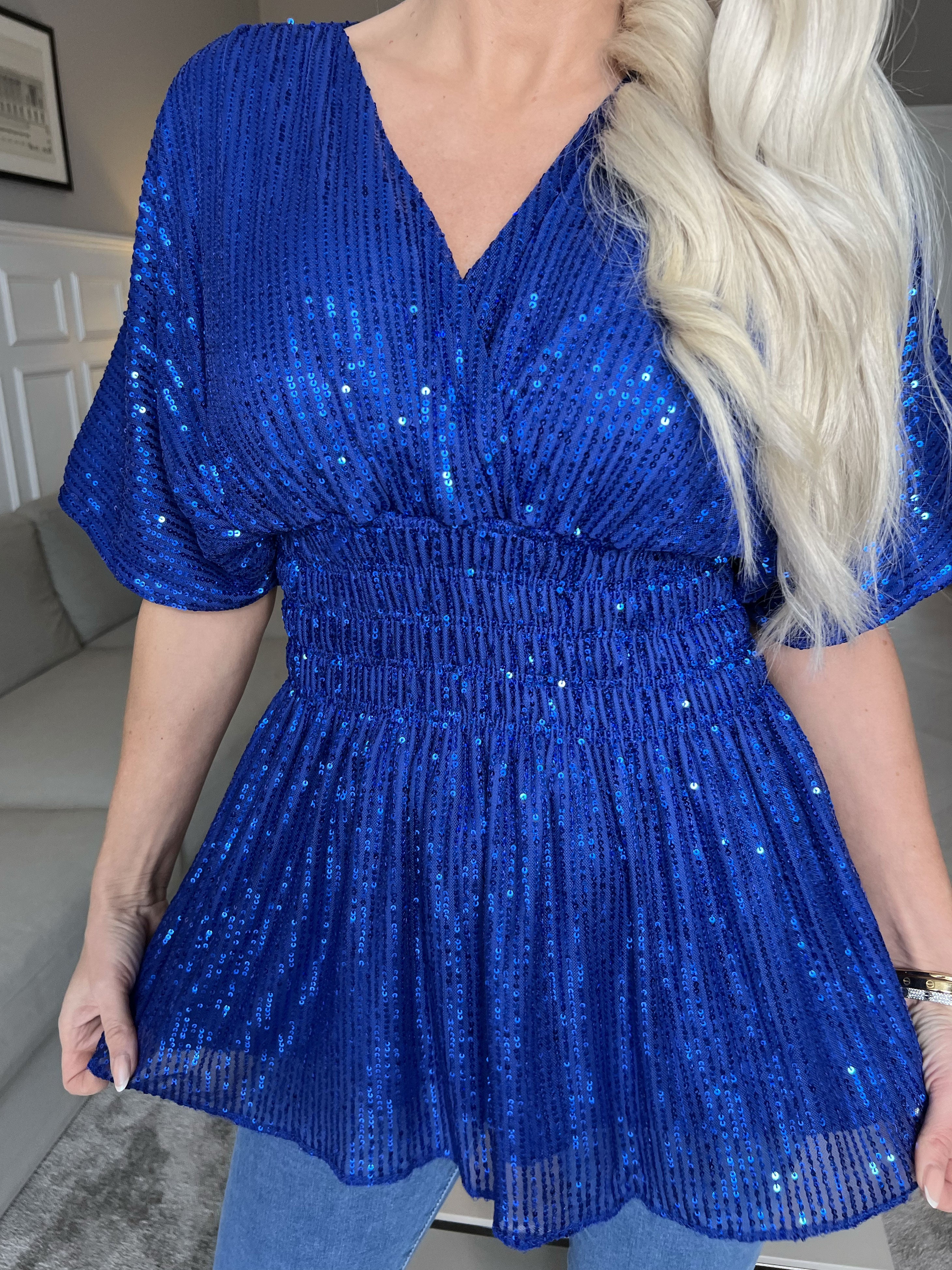 Pams Glitter Shirt - Sød tunika med smock og pailletter