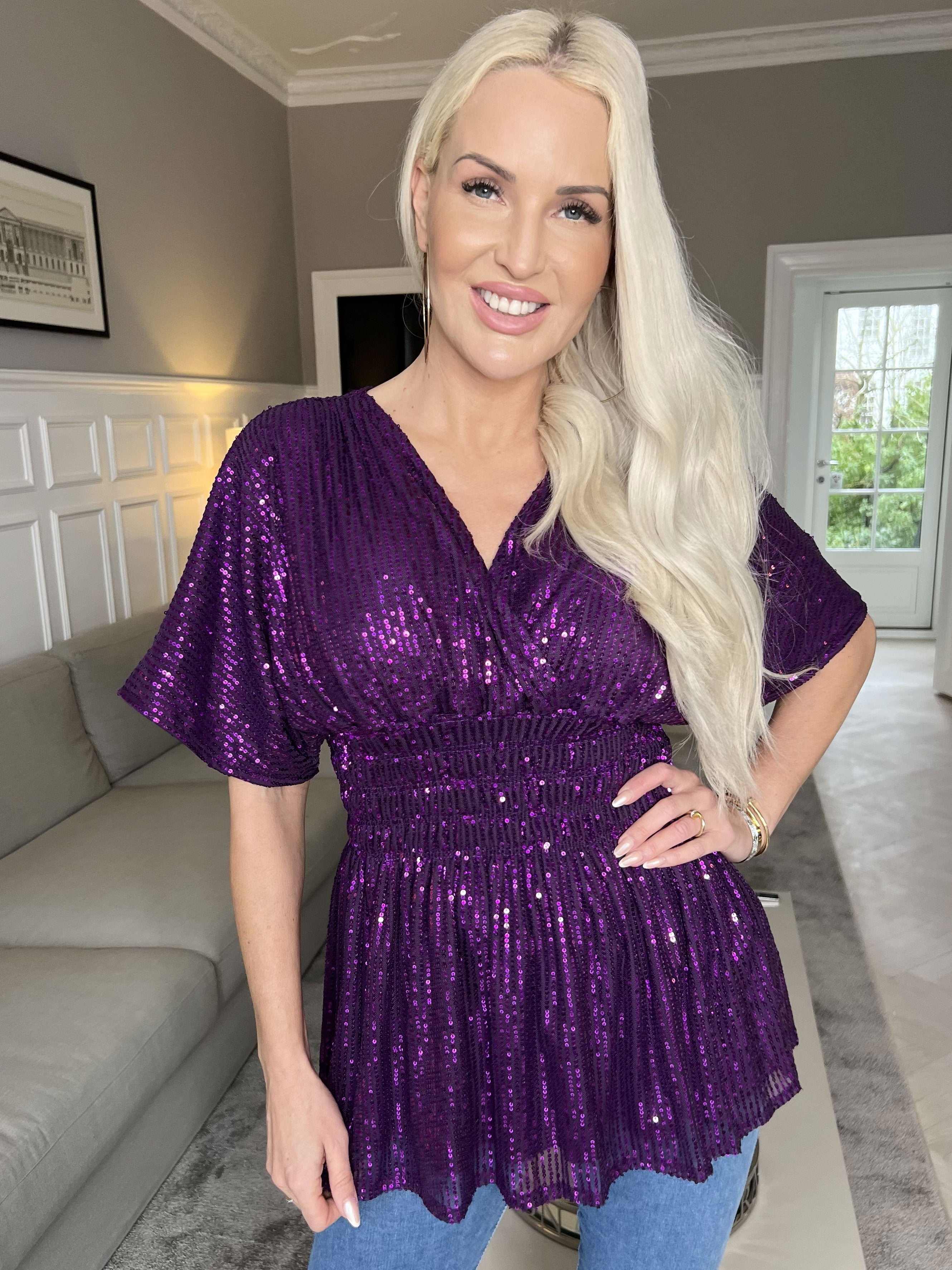 Pams Glitter Shirt - Sød tunika med smock og pailletter