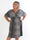 Pams Leo Short S/S - Elastisk plus size kjole i leopardprint og guld dutter