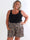 Pams Leo Shorts - Elastiske plus size shorts med leopardprint og gulddetaljer