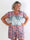 Pams Paisley Playsuit - Plus size elastisk buksedragt med mønster