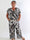 Pams Palm Jumpsuit - Elastisk plus size buksedragt med palmeprint