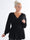 Pams Plain Shirt L/S - Plus size bluse i elastisk stof med lange ærmer