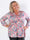 Pams Rose Shirt L/S - Elastisk plus size bluse i krølfrit stof med roser