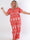Pams Snow Jumpsuit - Elastisk plus size buksedragt med juleprint