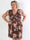 Pams Bouquet Short - Kort plus size kjole med blomster og guld støv