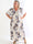Pams Fleur - Plus size elastisk kjole med smock og japansk inspireret gulddetaljer