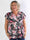 Pams Flower Shirt - Plus size bluse med fine blomster og guld detaljer