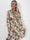 Pams Flora Short L/S - Elastisk kjole i krølfrit stof med lange ærmer