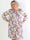 Pams Flora Short L/S - Plus size kjole i krølfrit stof med lange ærmer