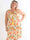 Pams Flourish Short - Elastisk blomstret plus size kjole med guld detaljer
