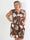 Pams Petal Short - Kort plus size kjole med kronblade og guld detaljer