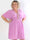 Pams Plain Short - Elastisk plus size kjole med smock i taljen