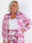 Pamy Sweet Flower - Plus size skjorte i elastisk blomstret stof