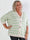 Parker - Stribet plus size strikcardigan med store guld knapper