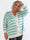 Parker - Stribet plus size strikcardigan med store guld knapper