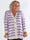 Parker - Stribet plus size strikcardigan med store guld knapper