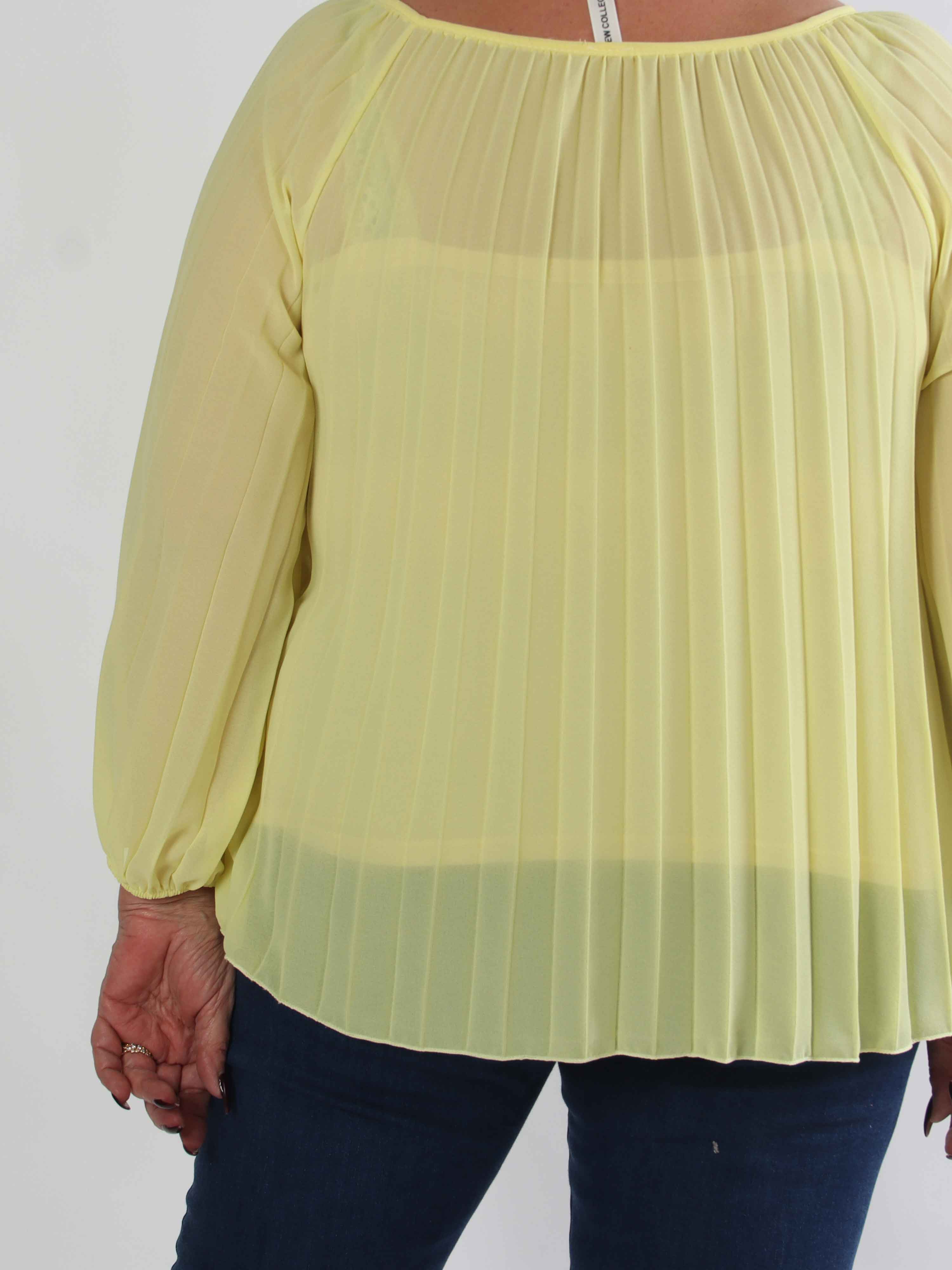 Philippa Shirt - Sød plisseret plus size tunika i semi-transparent chiffon