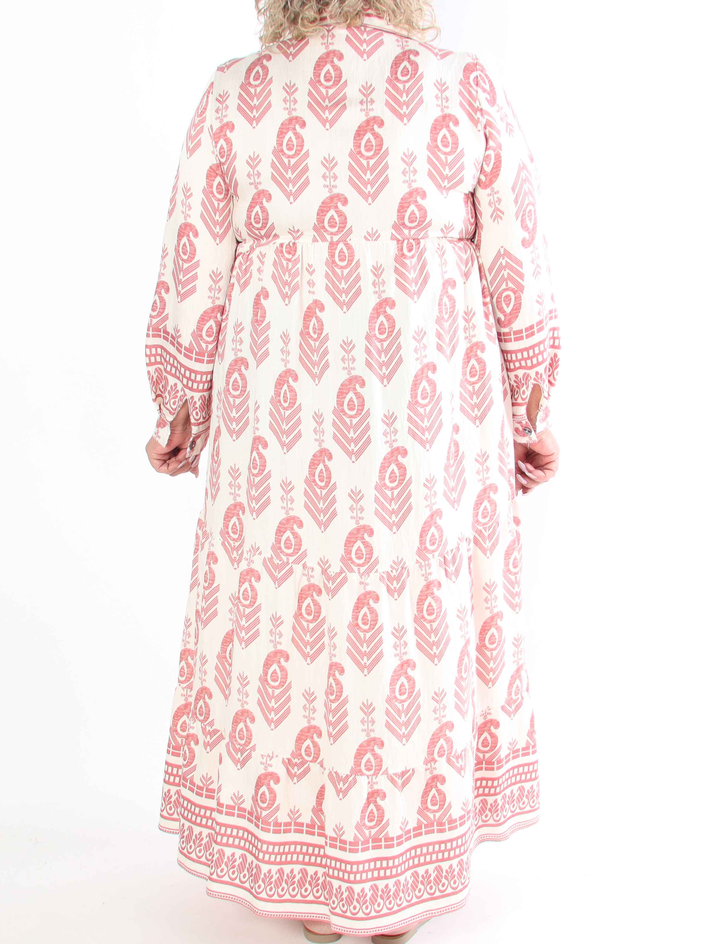 Raina - Lang mønstret plus size kjole i viskose