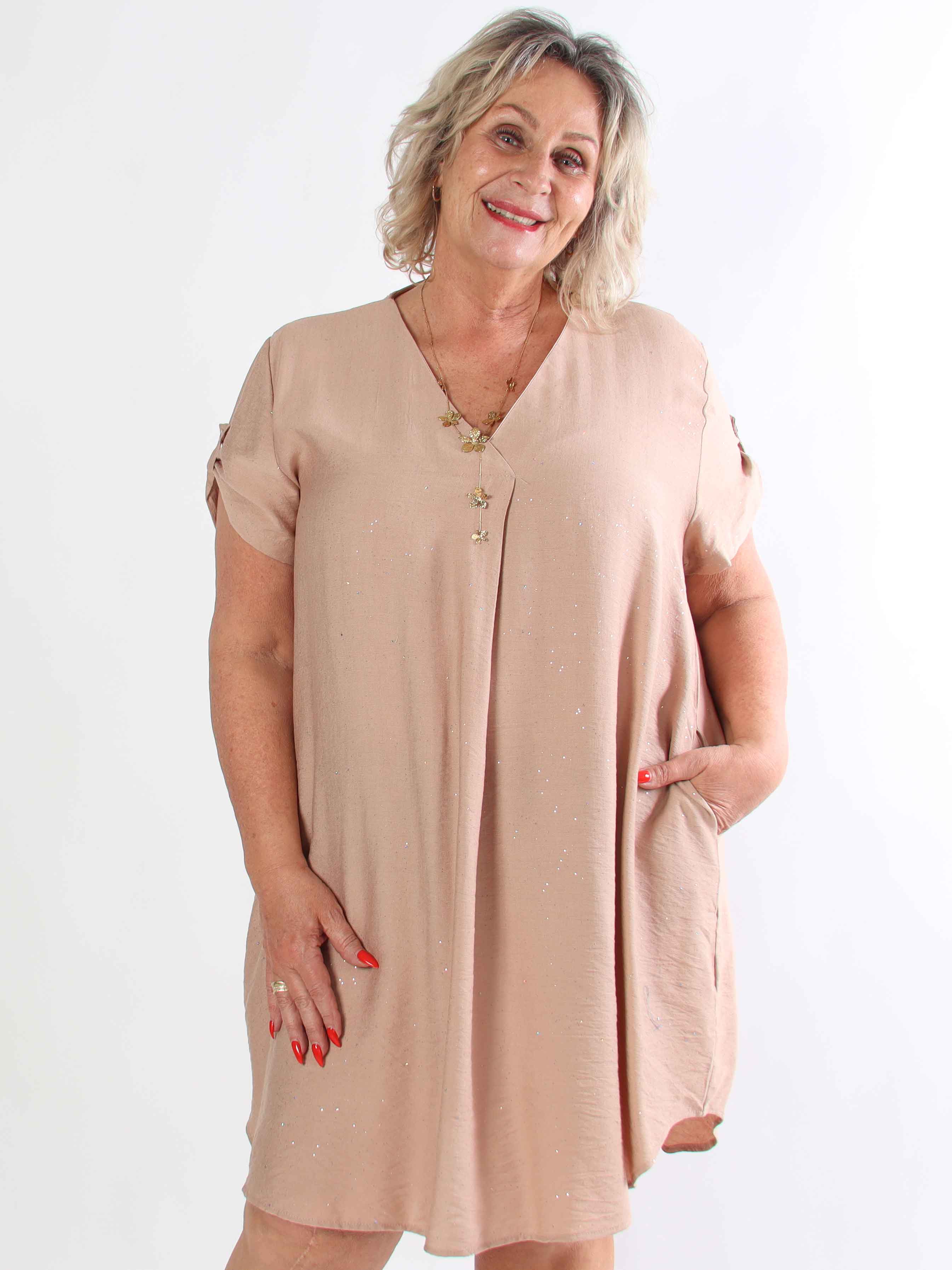 Renee - Sød tunikakjole i viskose dækket med glimmer