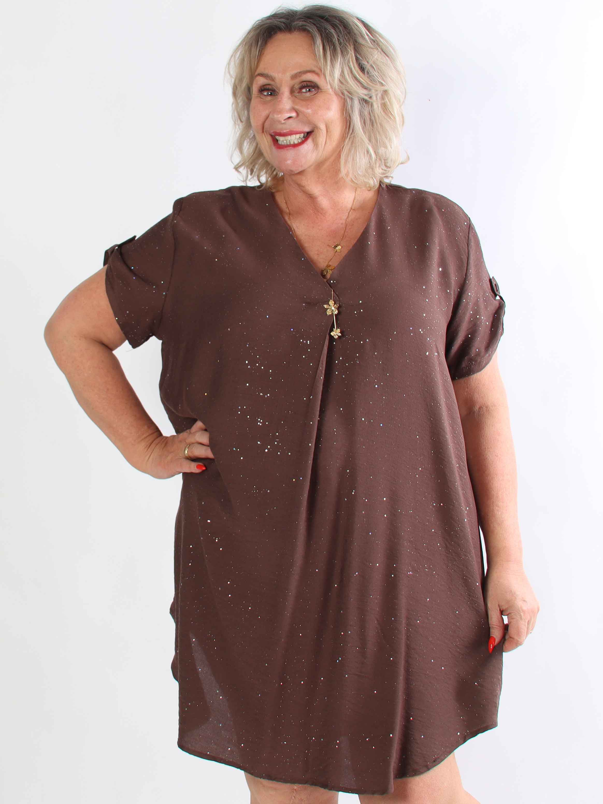 Renee - Sød tunikakjole i viskose dækket med glimmer