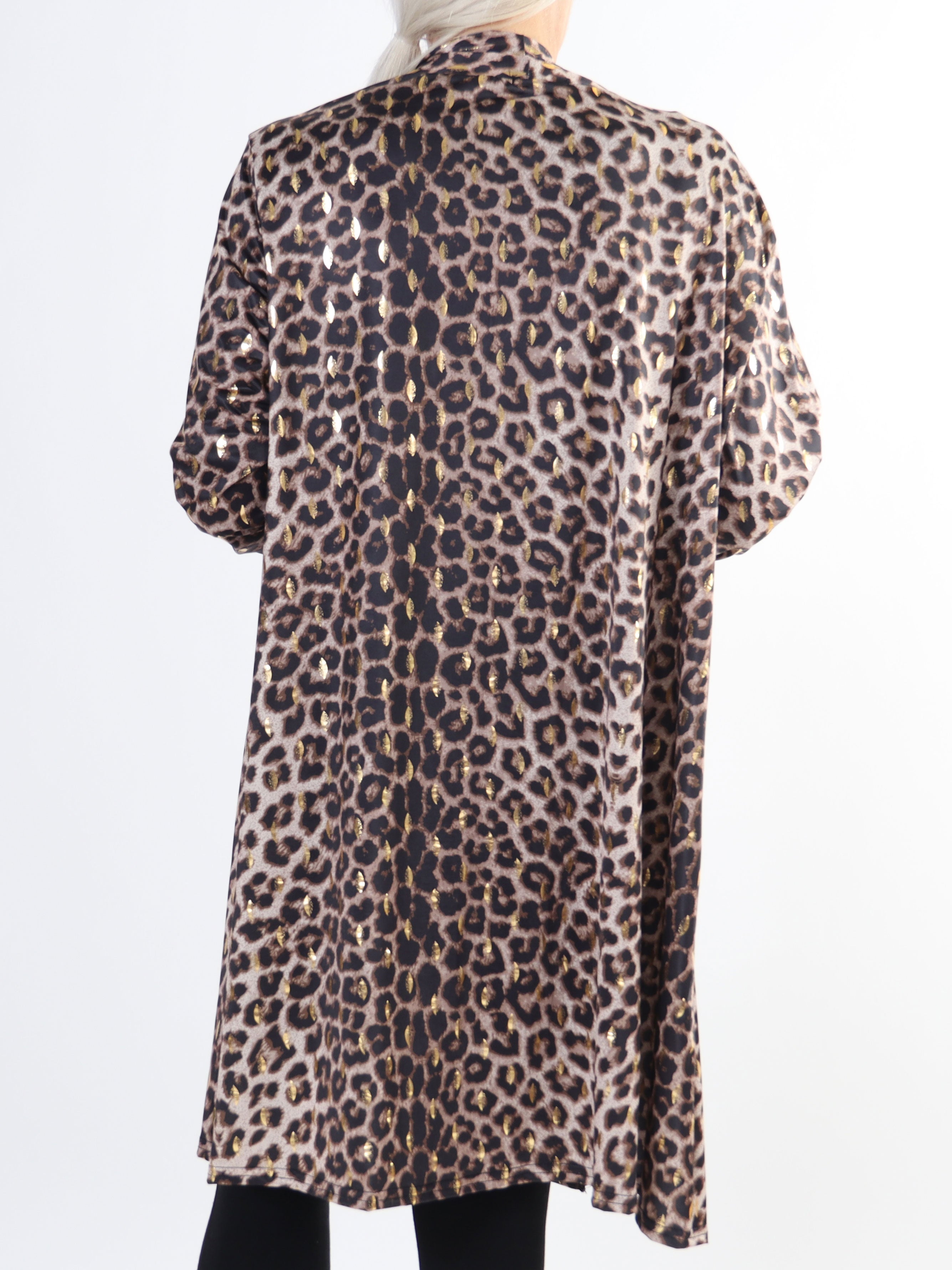 Rosa Animal - Elastisk plus size cardigan med print