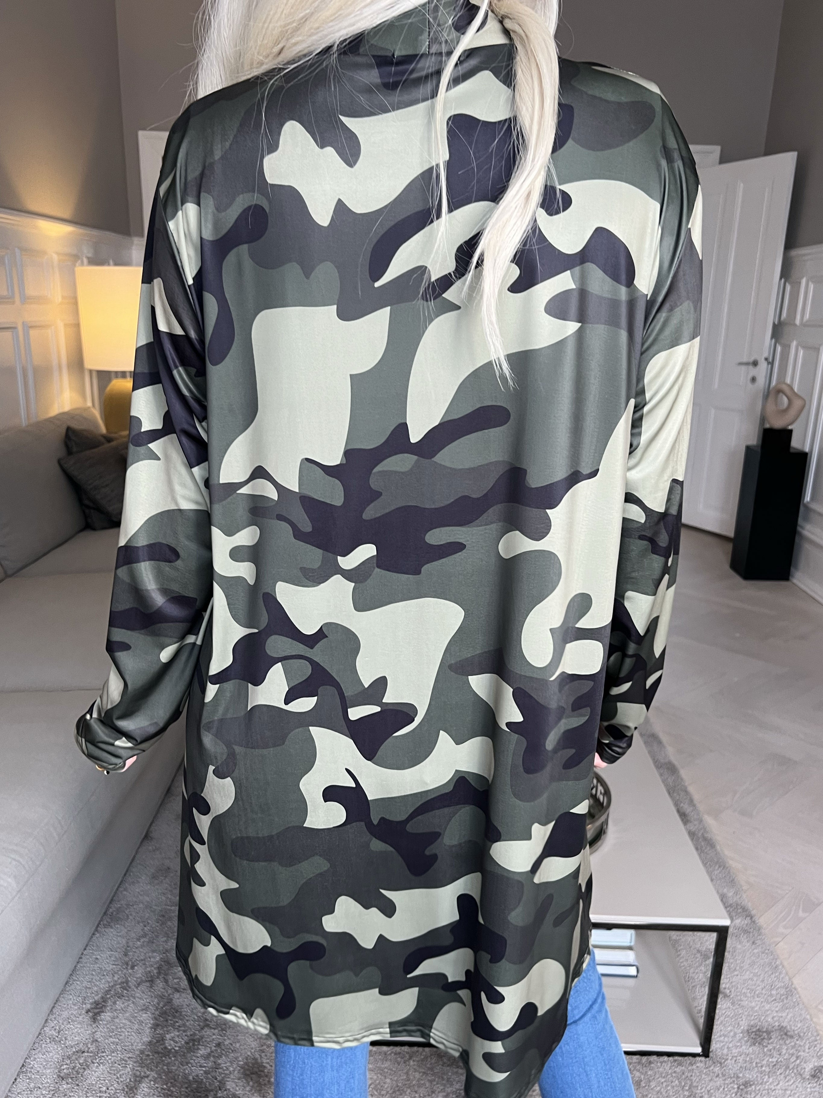 Rosa Camo - Elastisk cardigan med print