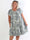 Roselin - Kort plus size t-shirtkjole i viskose med mønster