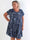 Roselin - Kort plus size t-shirtkjole i viskose med mønster