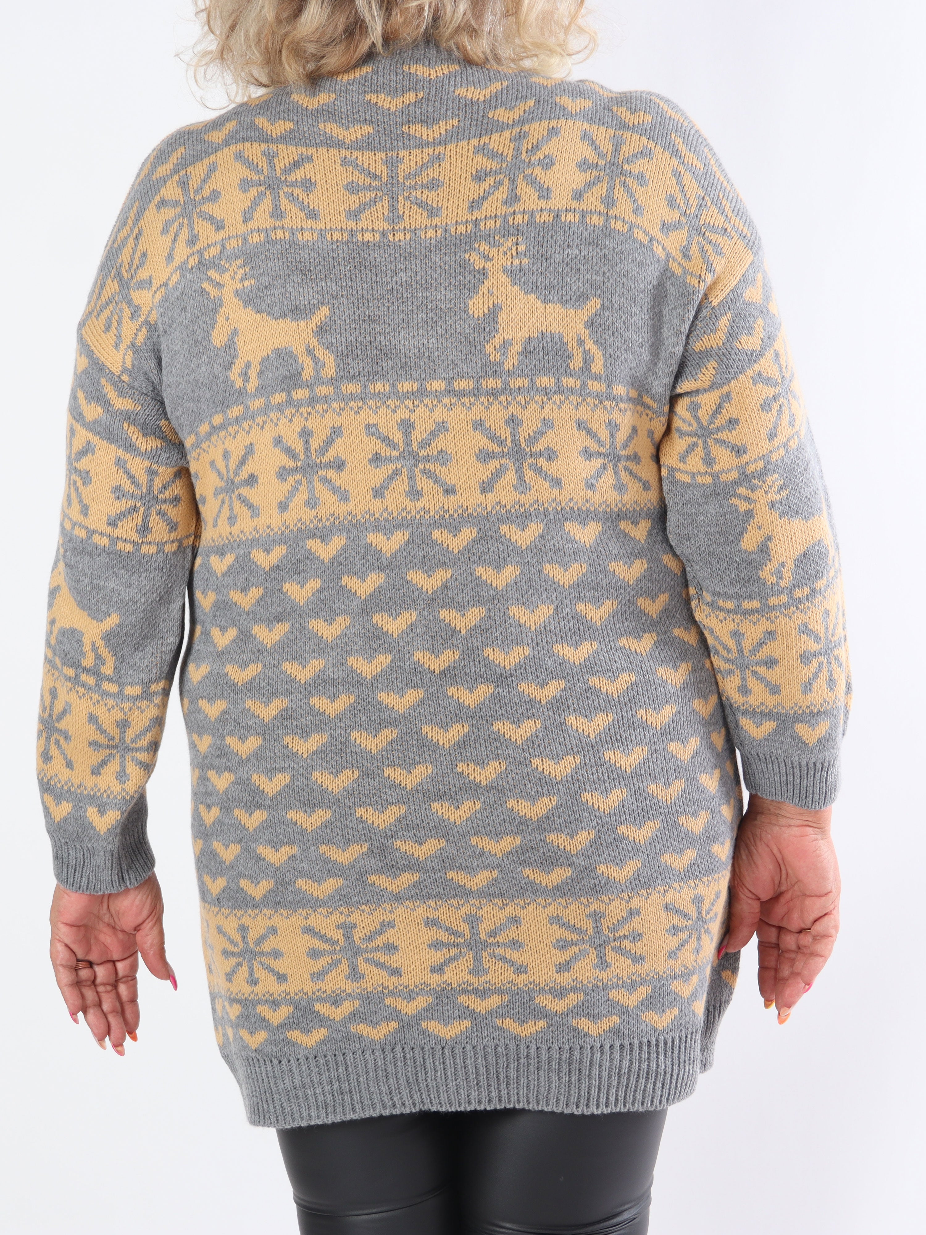 Rudolf - Sød plus size strikkjole med julemotiver