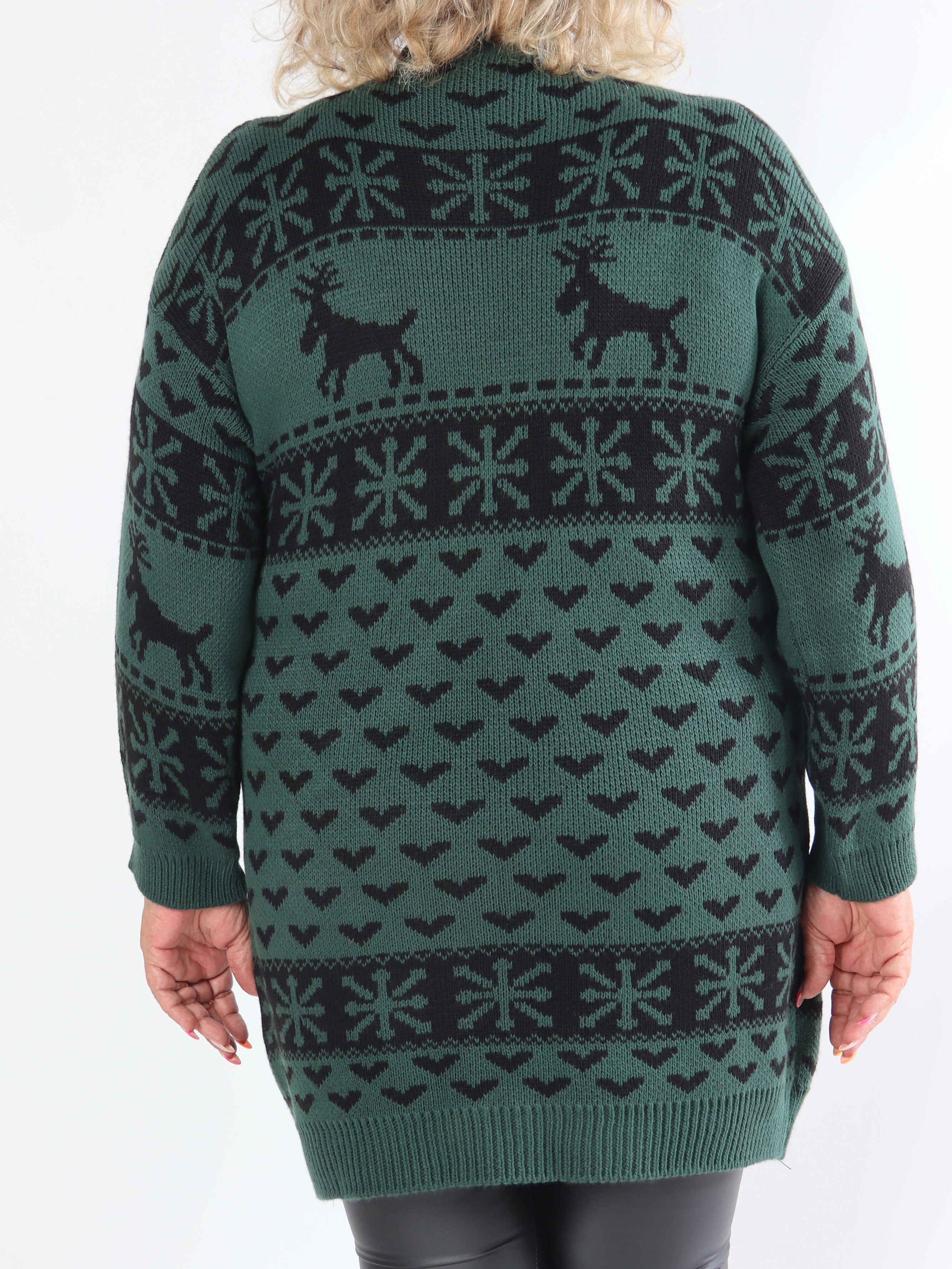 Rudolf - Sød plus size strikkjole med julemotiver