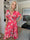 Savina Rose S/S - Blomstret elastisk kjole i slå-om-look