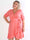 Savina Gold - Elastisk plus size kjole i slå-om-look med guld dutter