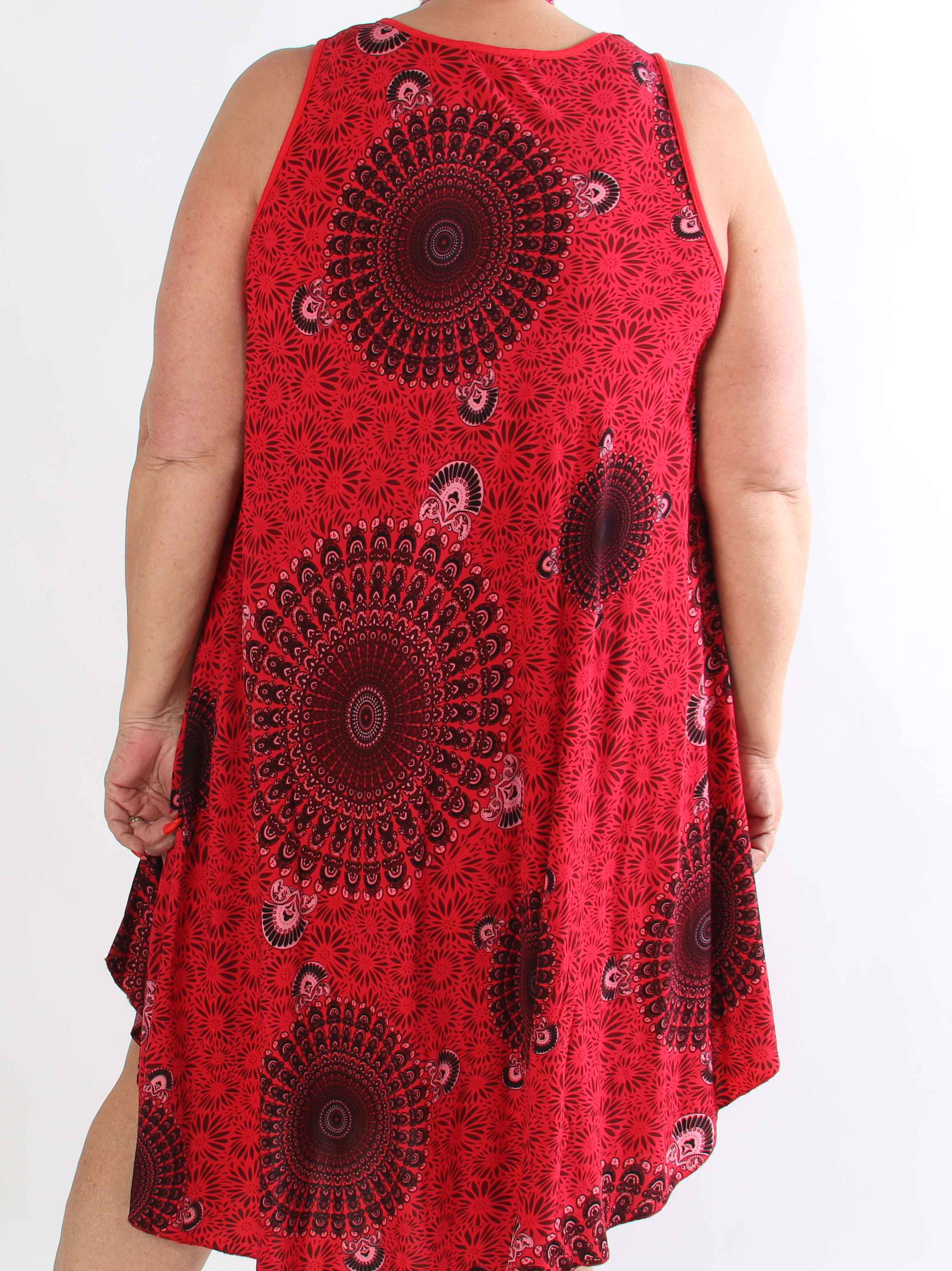 Sienna - Mønstret plus size kjole i blød viskose med flatterende A-facon