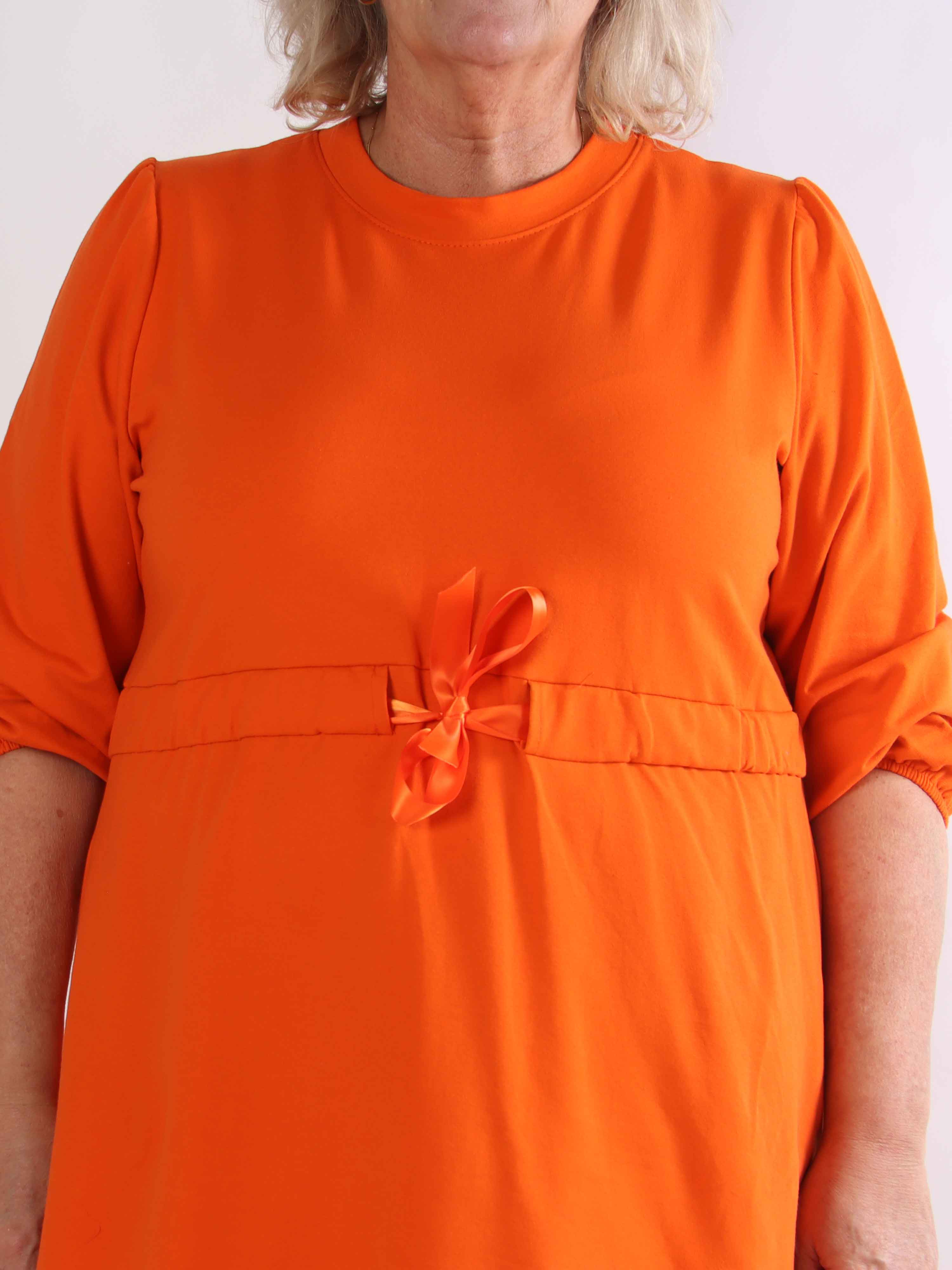 Skyler - Plus size joggingkjole i bomuld med bånd i taljen