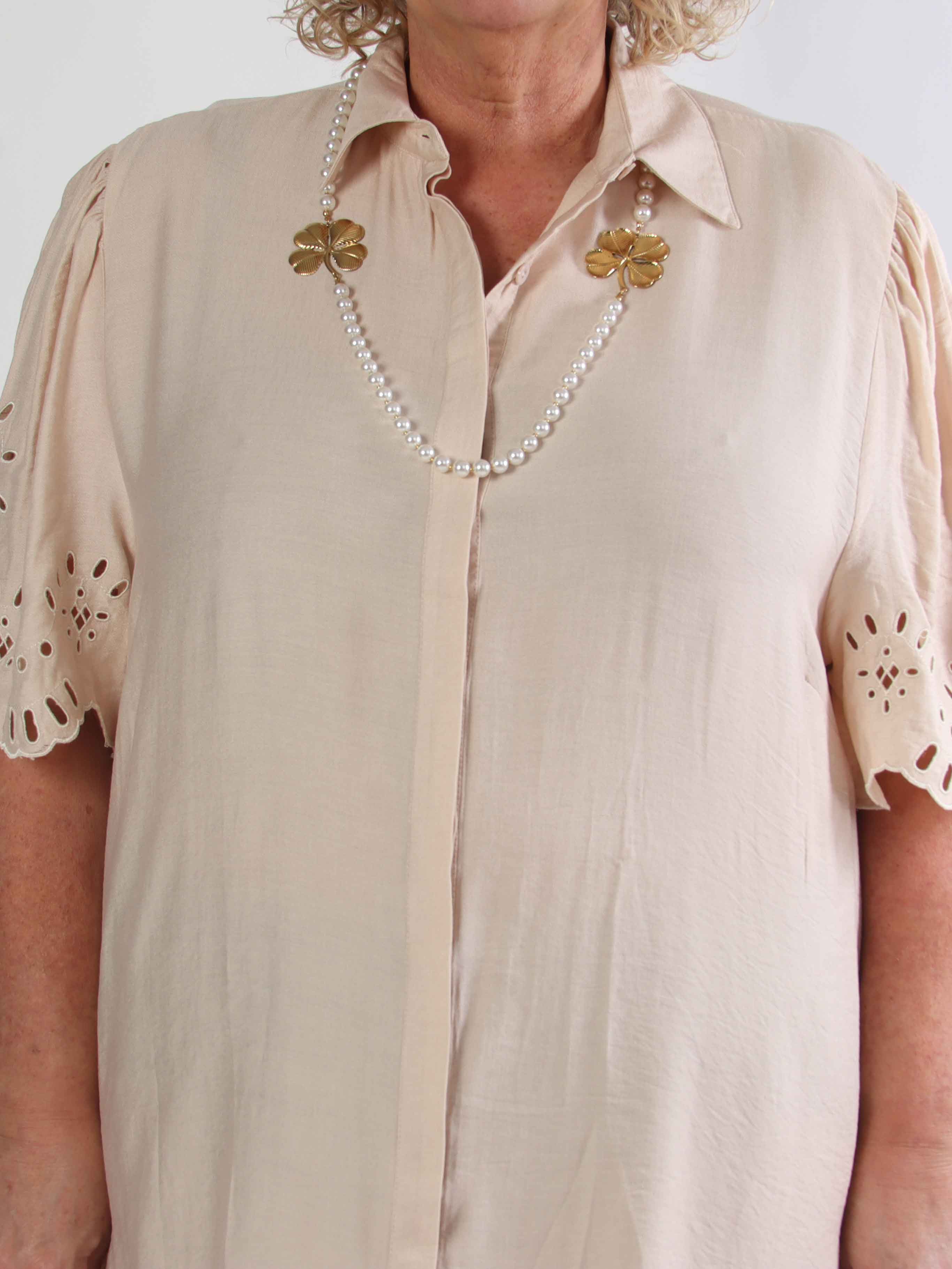 Slavica - Skjortekjole i viskose med søde detaljer